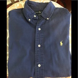 RALPH LAUREN classic button down blue shirt
